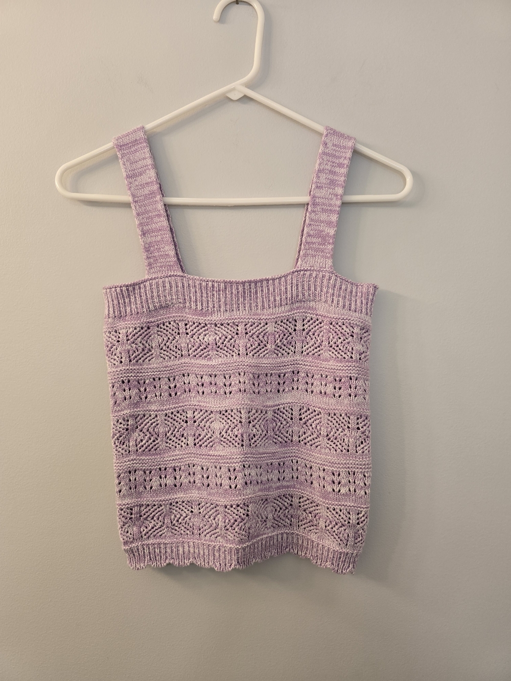 NWT SO Lilac/White Pointel Knit Tank Top for Ladies / Juniors in Size Small